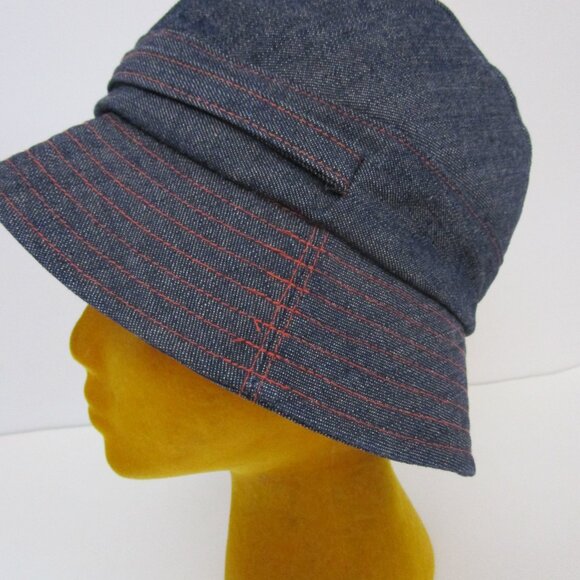 Denim Blue Bucket Brim Hat Packables New York Handmade - Picture 8 of 8